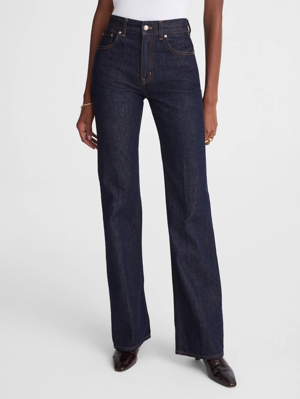 NEW Madewell The Vintage Flare Jean Rinse Wash Rigid Dark Blue High Rise US 26